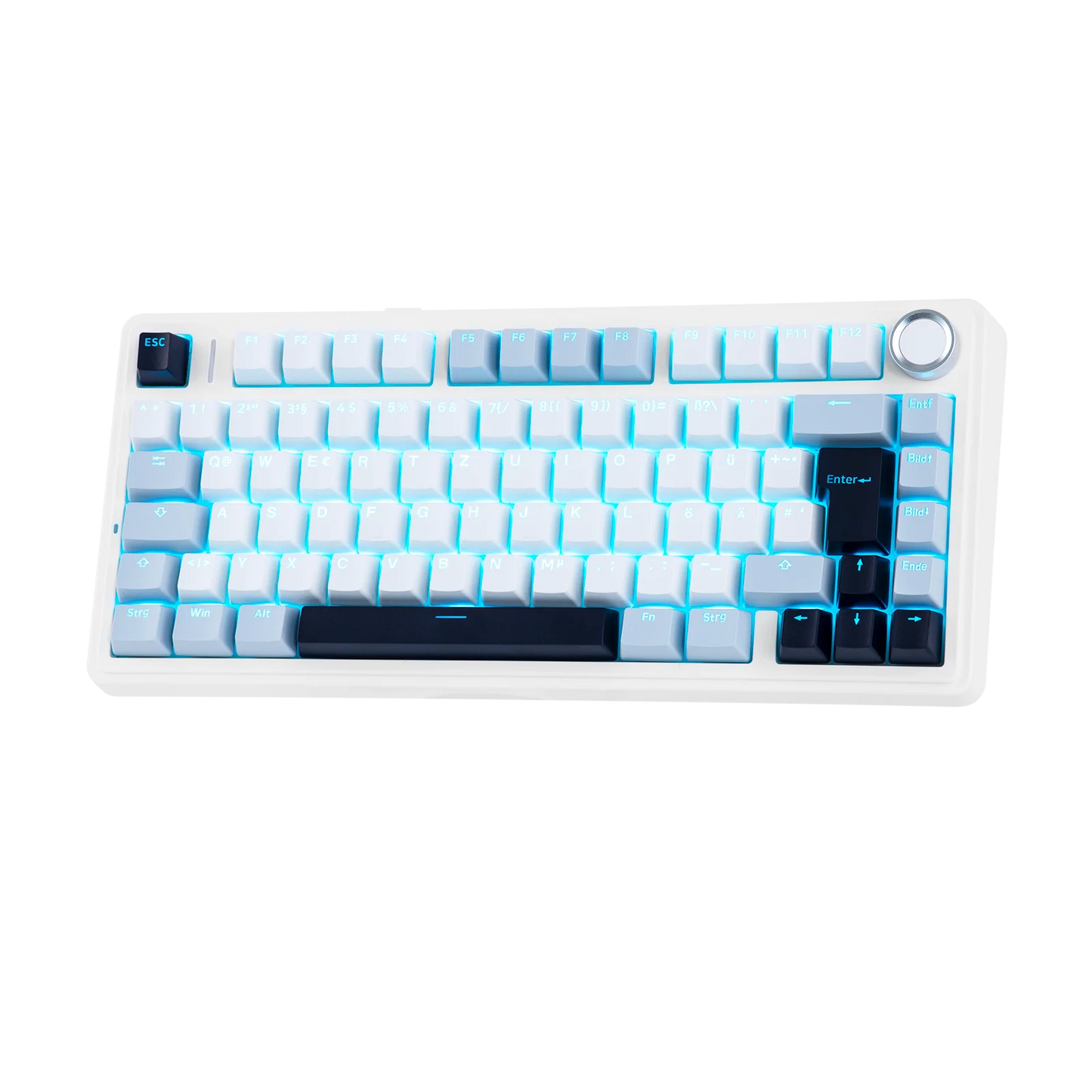 Teclado mecánico inalámbrico EPOMAKER x AULA F75 ISO-DE con conectividad trimodo, distribución alemana QWERTZ y batería de 4000 mAh