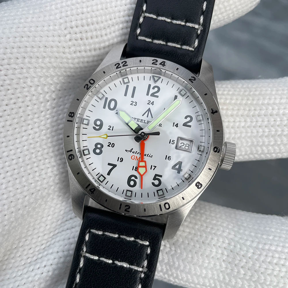 STEELFLIER Ufficiale SF792 GMT Orologio da polso meccanico Movimento NH34 Super BGW9 C3 Luminoso Impermeabile fino a 200 m Orologio da immersione di lusso da uomo