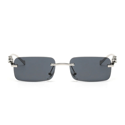 Ruiao rimless sunglasses UV400 fashion square metal glasses for men women designer man's brand sun glasses shades for outdoor