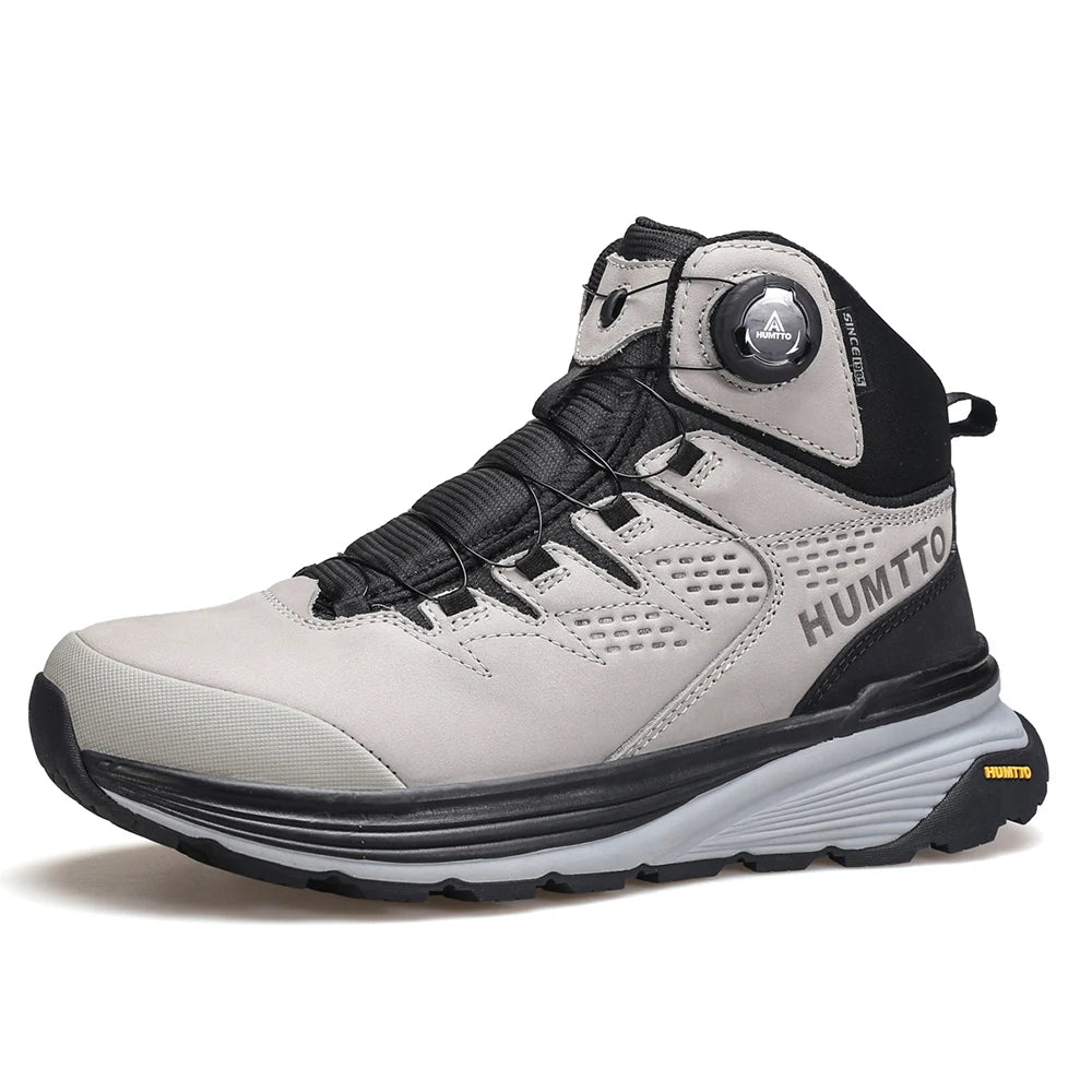 HUMTTO Leather Shoes for Men Winter Camping Outdoor Men's Sports Shoes Breathable Trekking Boots Man Non-slip Hiking Sneakers