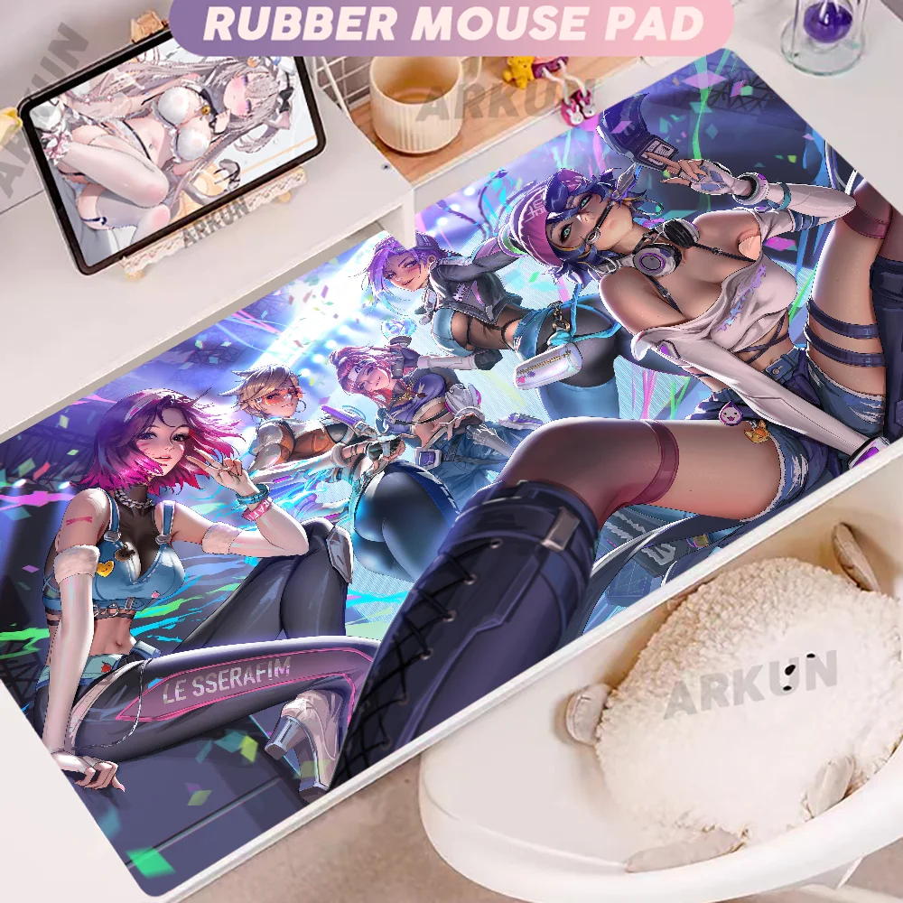 Moderna velika FPS 900x400 anime gaming djevojka Overwatch podloga za prijenosno računalo i ured, mekana gumena podloga za stol, XXL gaming podloga za miš