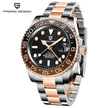 2025 New PAGANI DESIGN Luxurys Men Mechanical Watches Stainless Steel GMT Watch Top Brand Sapphire Glass Men for Watch PD-1662