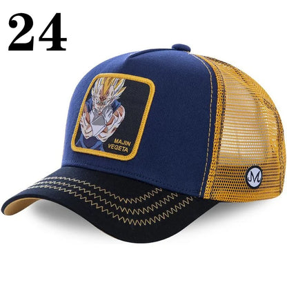 Casquette de baseball imprimée à l'effigie d'un personnage de l'anime Dragon Ball pour hommes et femmes – Casquette hip-hop – Casquette en maille pour camionneur – Protection solaire d'été pour les activités en plein air