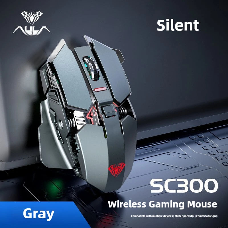 Nowa mysz gamingowa 2025 SC300 bezprzewodowa 2.4G RGB 3200dpi, akumulatorowa, cicha, mechaniczna mysz e-sportowa do komputera stacjonarnego i laptopa