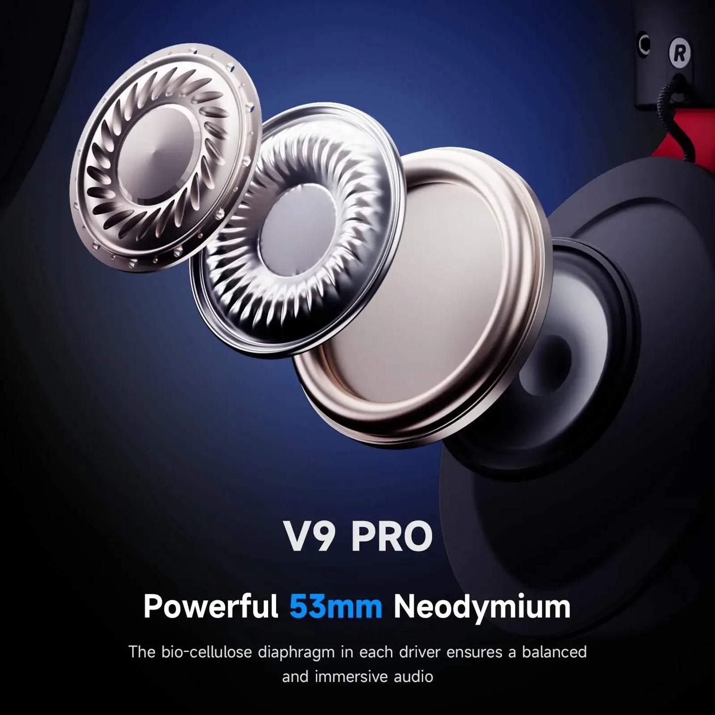 MCHOSE V9 Pro Wireless Gaming Headset 7.1 Surround Sound, Bluetooth 5.3 Headphones with Noise Cancelling Mic, Low Latency PC Gaming Headset