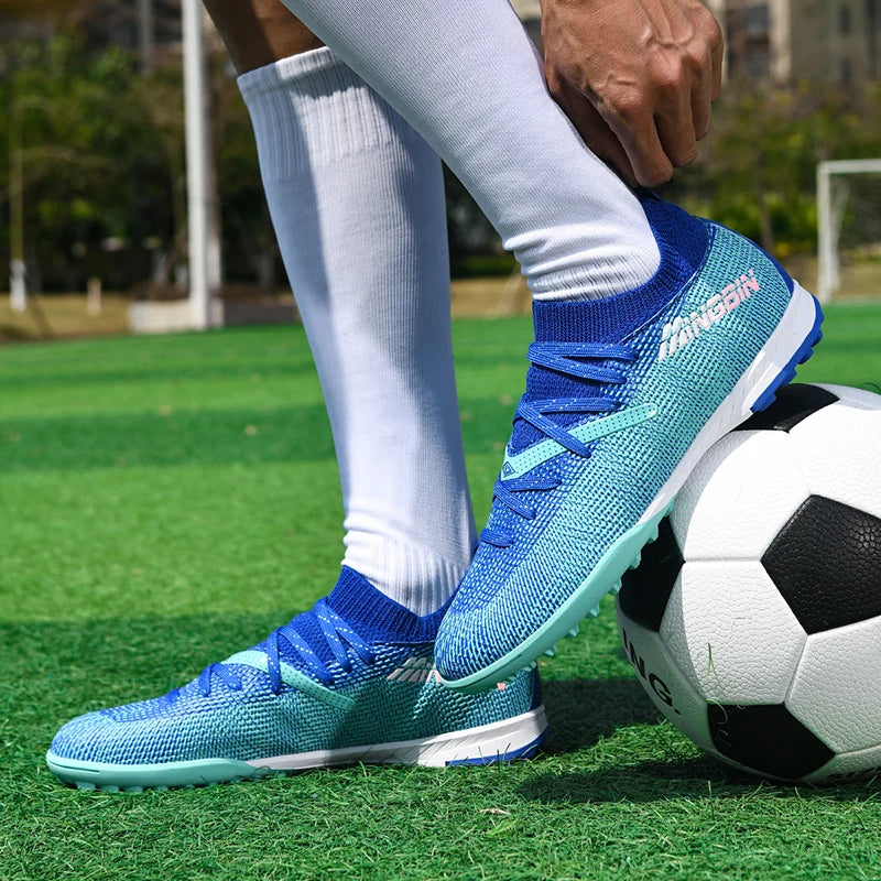 Chaussures de football en mesh respirant pour hommes, crampons de football professionnels, chaussures de football pour jeunes, antidérapantes, baskets pour hommes, Society Chuteira