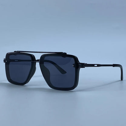 Steampunk Square Double Bridge Sunglasses Men Big 2026 Luxury Brand Designer Retro Punk Driving Sun Glasses Metal Frame Eyewear