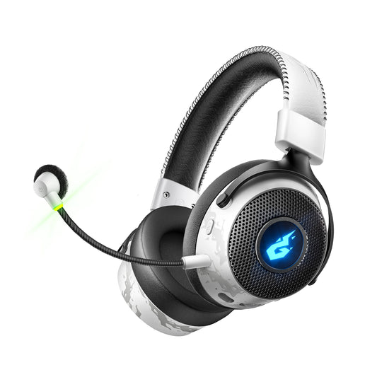 Casque de jeu sans fil HaaYot, application + hub, EQ, transducteur en titane de 50 mm, double microphone, charge rapide 120H, coussinets d'oreille rafraîchissants pour PC et mobile