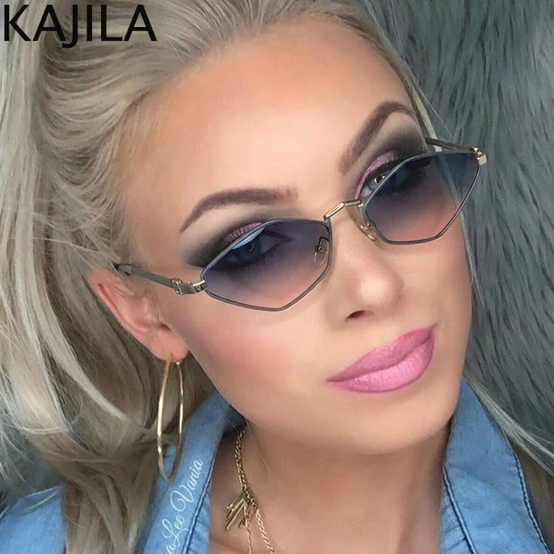 Small Frame Hexagon Punk Sunglasses Women 2026 Luxury Brand Polygon Sun Glasses For Ladies Classic Shades Cat Eye Eyewear