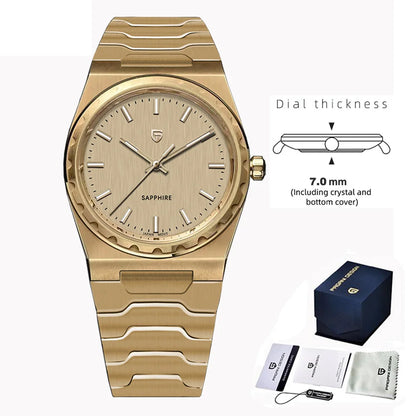 PAGANI DESIGN Men's Quartz Watches Ultra-Thin 7mm Series 222 Sapphire Stainless Steel Waterproof Watches for Man reloj hombre