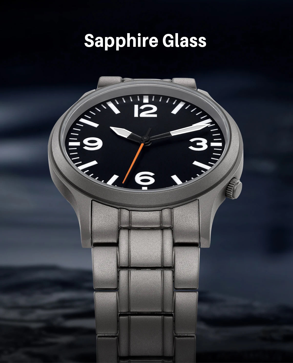 BERNY Full Titanium Watches for Men Super Luminous Sapphire Sports Field Quartz Men's Watch VH31 Wristwatch 5ATM Easy Read