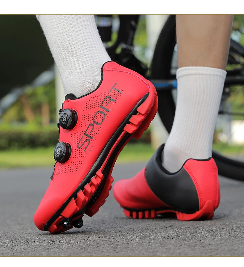 Scarpe da ciclismo ultraleggere, traspiranti e leggere, suole rigide compatibili SPD per allenamento e competizioni su bici da strada e mountain bike