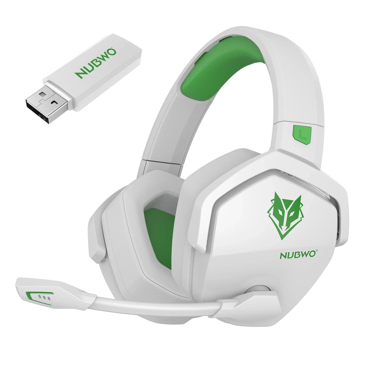 NUBWO G06 Double Casque Gaming Sans Fil 2.4GHz Bluetooth 5.3 avec Micro pour PS5, PS4, PC, Mobile, Switch, Son Stéréo pour Joueurs