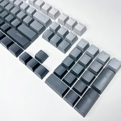 Teclas Gamer RGB retroiluminadas em degradé para teclado mecânico com switch MX, perfil OEM, PBT, branco e azul, layout ISO, teclas DIY