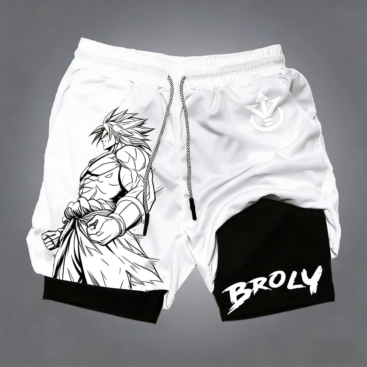 Dragon Ball Men's Double-layer Shorts Son Goku Summer Japanese Anime Fake Two-piece Sports Fitness Quick-drying Shorts