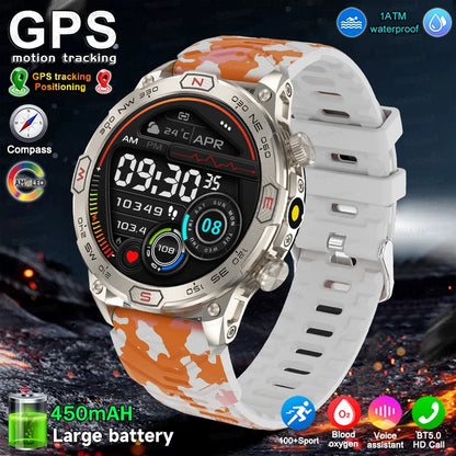 Men's Fashion Outdoor Sport GPS Smart Watch with AMOLED HD Screen, Heart Rate Monitor, and Waterproof Features