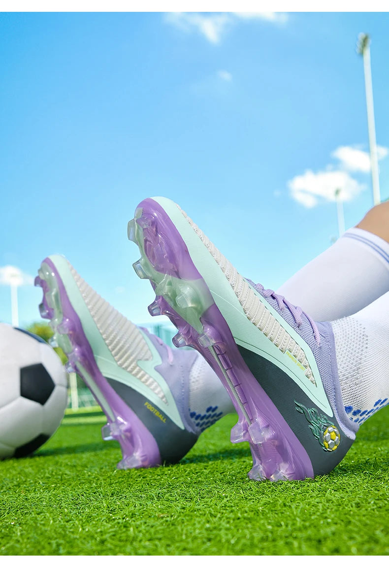 New Men Soccer Shoes Outdoor Sport Boys Football Boots Breathable Match Comfortable Long Spikes Training Cleats Adult Non Slip