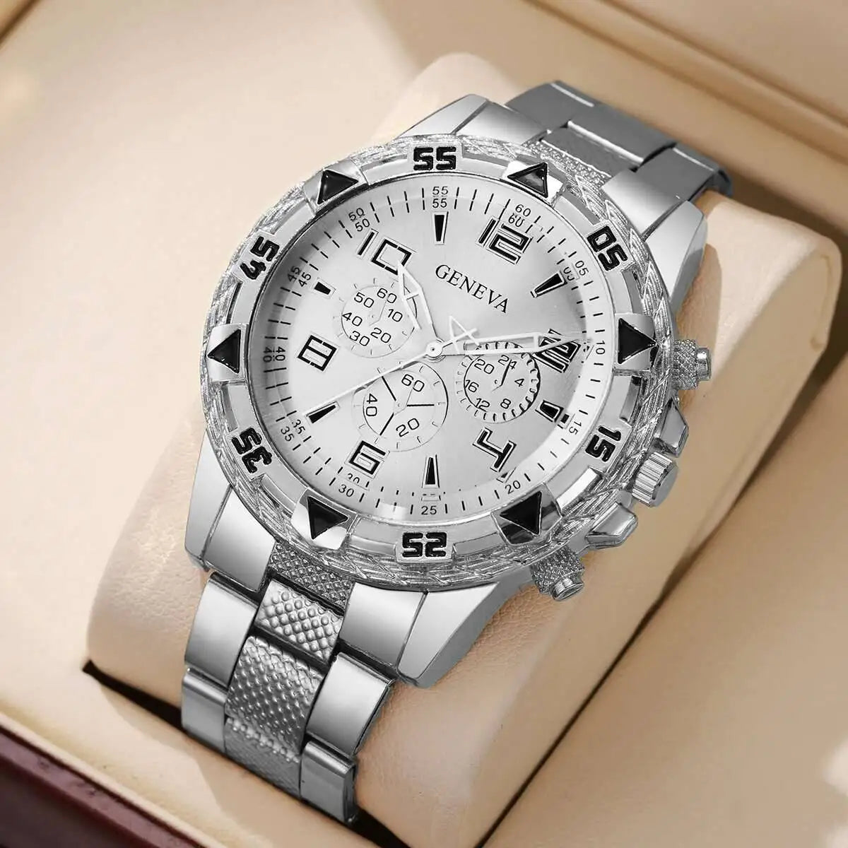 1/4PCS Fashion Business Men Watch Luxury Big Dial Mens Quartz Wristwatches Clock Gift Reloj Hombre（Without Box）