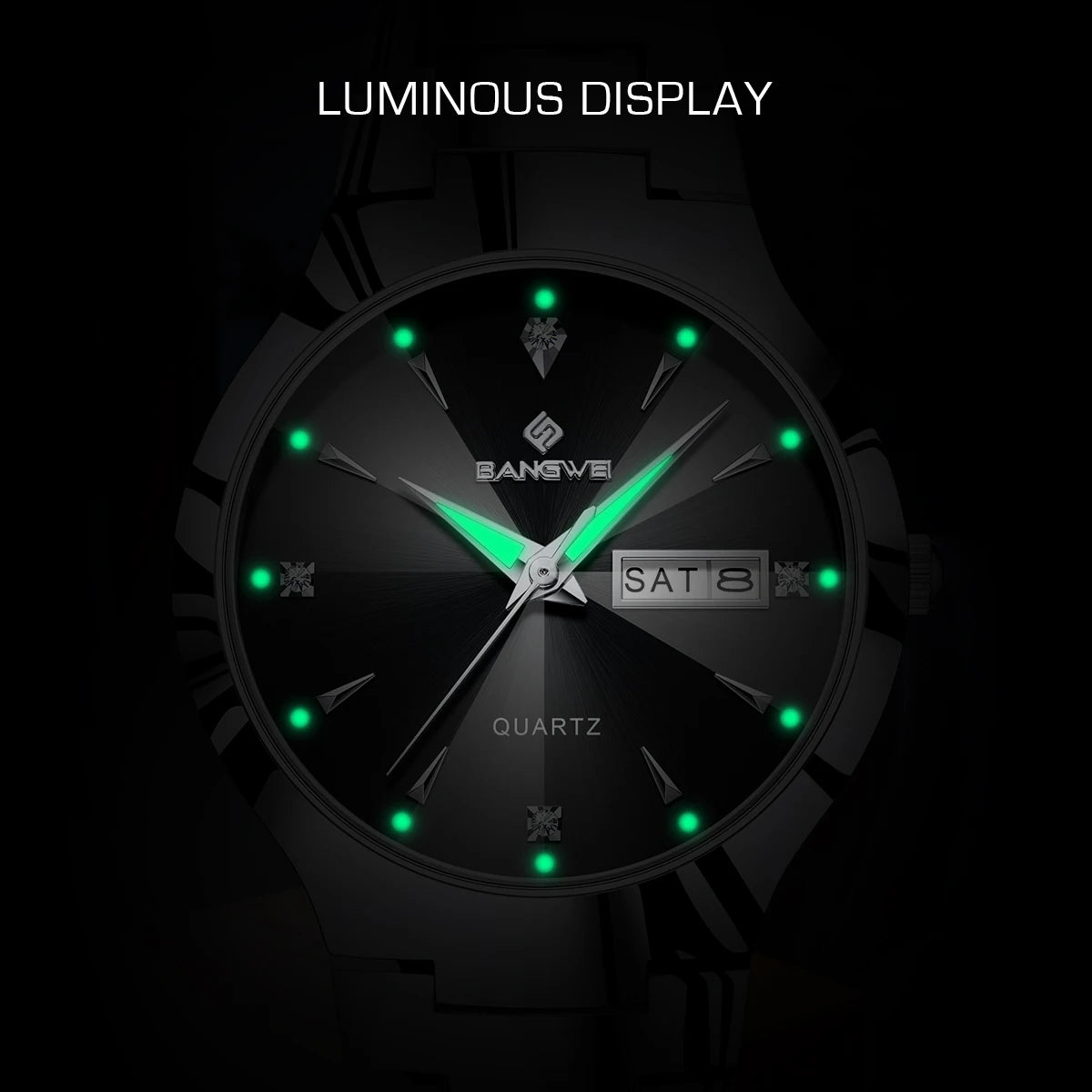 BANGWEI 2026 NEW Women's Watch Fashion Waterproof Luminous Elegant Weekly Calendar Exquisite women's quartz wrist watch reloj