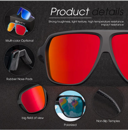 Scvcn Polarized Fishing Sunglasses Outdoor Sport Entertainment Glasses Outdoor Cycling Road Bike UV400 Protective Frame Glasses