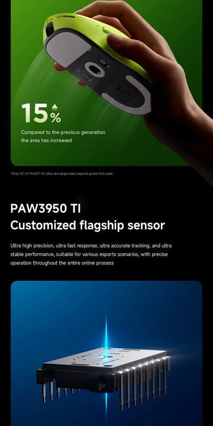 MCHOSE A7 V2 Ultra/Pro Lightweight Wireless Gaming Mouse Dual 8000Hz PAW3950 TI 42000DPI Mice For PC E-sports Gamer