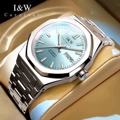 CARNIVAL Mens Mechanical Watch Brand Luxury Sapphire NH36 Movement Automatic Wrist Watches 50m Waterproof for Men Reloj Hombre