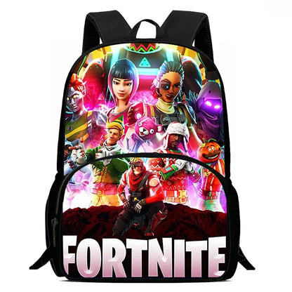 15-инчова Fortnite раница с анимационен дизайн, унисекс, за момчета и момичета, с преден джоб, лека ученическа раница с голям капацитет