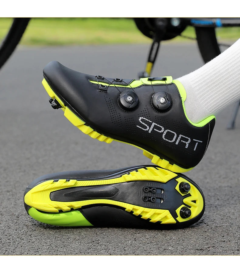 Scarpe da ciclismo ultraleggere, traspiranti e leggere, suole rigide compatibili SPD per allenamento e competizioni su bici da strada e mountain bike