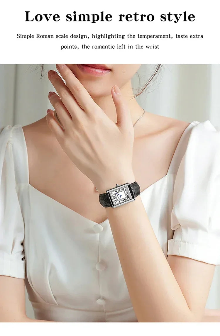 SANDA 9031/1108 Sport Casual Women Men Quartz Watches Reloj Luxury Couple Watch Resistant Leather Strap Square Dial Waterproof