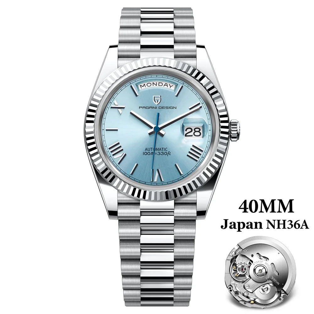PAGANI DESIGN 2024 New DD40 NH36A Men's Watches Luxury Automatic Mechanical Watch For Men AR Sapphire Glass Date Wristwatch Men