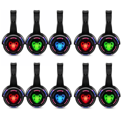 Cuffie wireless Silent Disco RF LED DJ Party 863–865MHz/915MHz con illuminazione LED a 3 canali e batteria da 10H