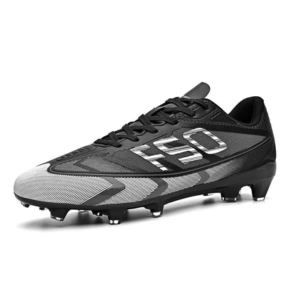 Lightweight AG/FG Soccer Cleats PU Fabric Sweat-Absorbent Upper TPU Non-slip Sole Durable Boys Girls Football Training