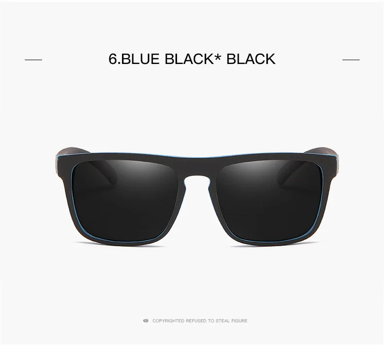 Black Polarized Square Sunglasses Men Women Fashion Classic Driving Shades for Outdoor Sports Cycling Travel Fishing Eyewears