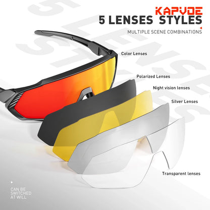 Kapvoe Men Brand Fishing Mountainee Cycling Sunglasses Women Road Bike Goggles Bicycle Glasses Cycling Eyewear Oculos Ciclismo