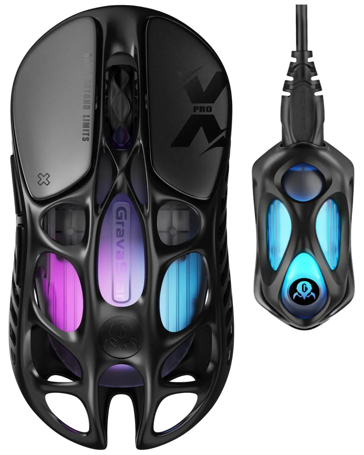 GravaStar Mercury X Pro Tri-Mode Wireless Gaming Mouse, 8K Receiver, Magnesium Alloy Lightweight, Long Battery Life, RGB Gaming