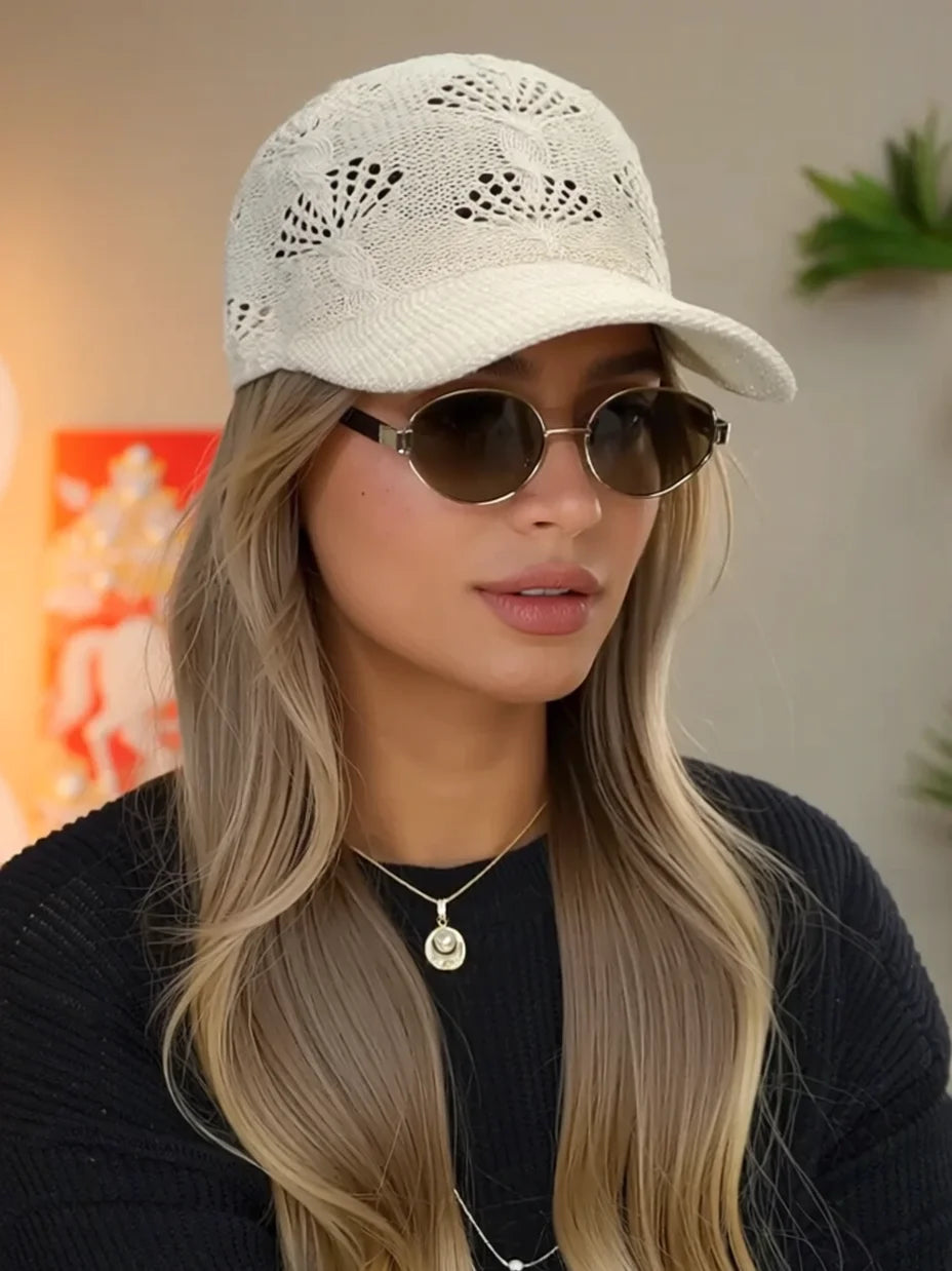 Casquette de baseball d'été en maille ajourée brillante pour femme, casquette de protection solaire pour les activités de plein air, respirante, flatteuse et polyvalente