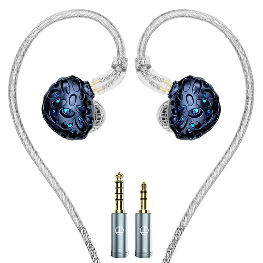 Écouteurs intra-auriculaires TRN Whale Shark IEM, 3DD + 1 transducteur planaire, câble hybride Litz en cuivre monocristallin, 3 embouts de réglage, prise interchangeable 3,5/4,4 mm
