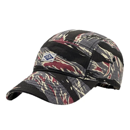 Arbejdstøj-inspireret camouflage-baseballkasket med kort skygge til mænd og kvinder, trendy unisex-solhat til udendørs brug