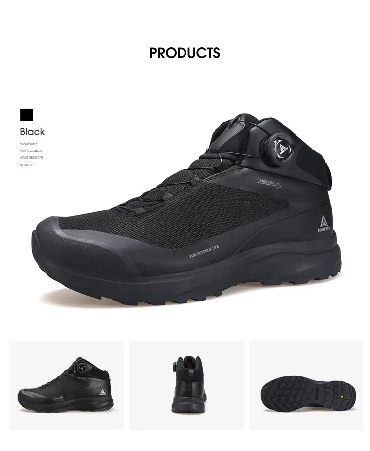HUMTTO Leather Shoes for Men Winter Camping Outdoor Men's Sports Shoes Breathable Trekking Boots Man Non-slip Hiking Sneakers