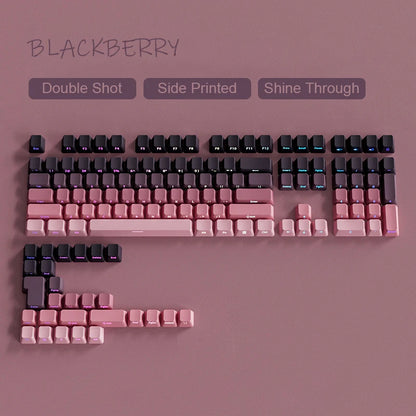 New Keycaps for 60/64/84/98/108 Gaming Mechanical Keyboard MX Switch 135 Keys OEM PBT Side Engraved Red and Black Gradient Color