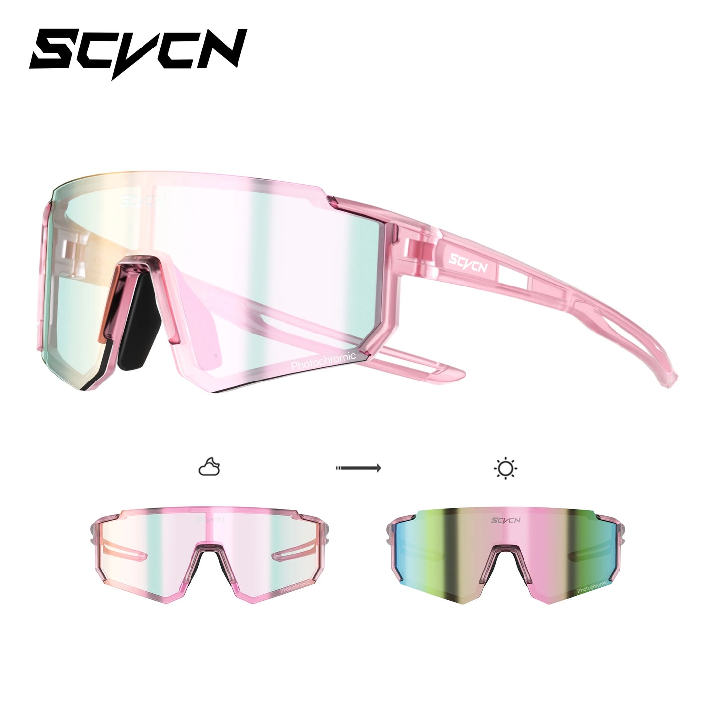 SCVCN Girls Sports Sunglasses Kids Cycling Glasses Photochromic UV400 Boys Baseball Outdoor Eyewear Running Hiking Sunglasses