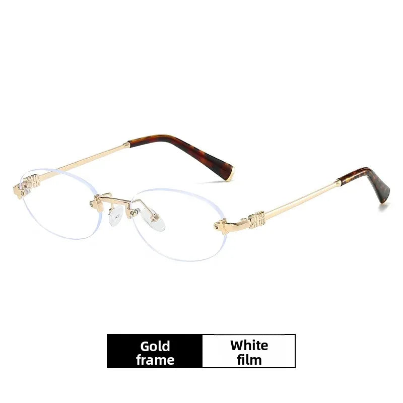 Frameless Ellipse Sunglasses, UV400 Protection Lightweight Design, Fashionable for Daily Wear & Outdoor