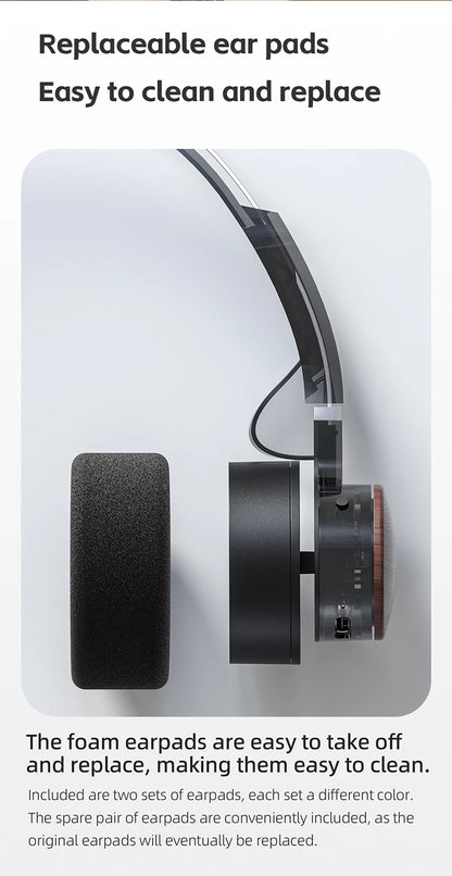 FIIO EH11 On-Ear-Bluetooth-Kopfhörer – Hi-Res LDAC kabelloses Bass-Headset, 30H Akku, Dual-Device-Verbindung & leichtes Retro-Design