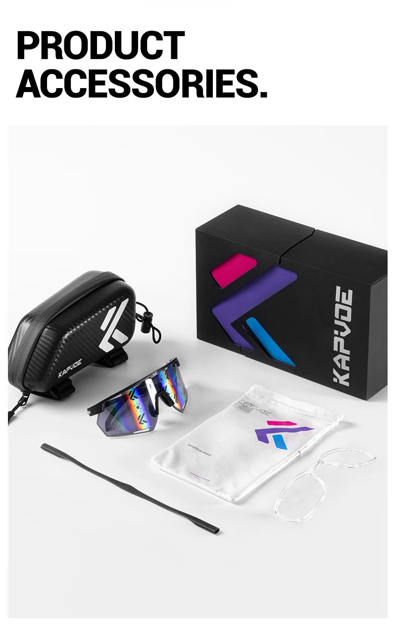 Kapvoe Real Carbon Fiber Cycling Glasses Sunglasses for Men Lightweight Photochromic UV400 MTB Bike Bicycle Sports Eyewear