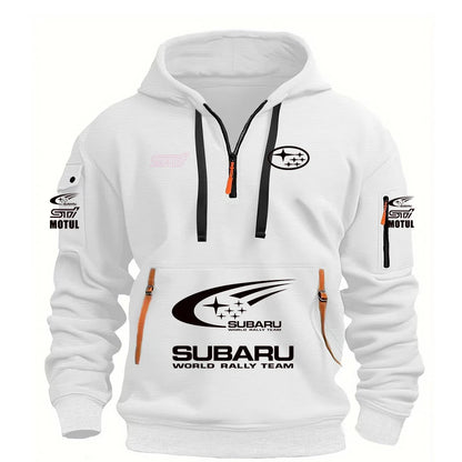 2026 New SUBARU Racing European Size Autumn/Winter Men's Hooded Kangaroo Pocket Sports Fleece Hoodie Top Coat