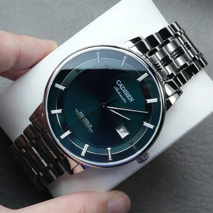 CADISEN Ultra-thin Mechanical Wristwatch Japan MIYOTA 9015 Top Brand Luxury Single-dome Sapphire Crystal Automatic Watch Man