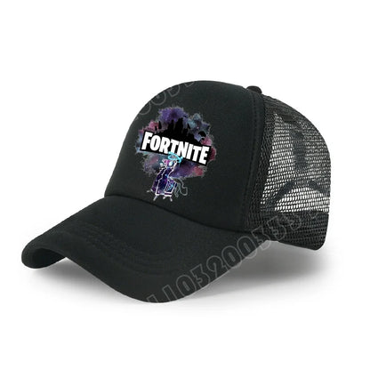 Boné de Basebol Fortnite com Estampa Cartoon do Jogo para Crianças, Boné de Verão em Malha Respirável, Boné Ajustável com Pala, Presente de Aniversário para Crianças