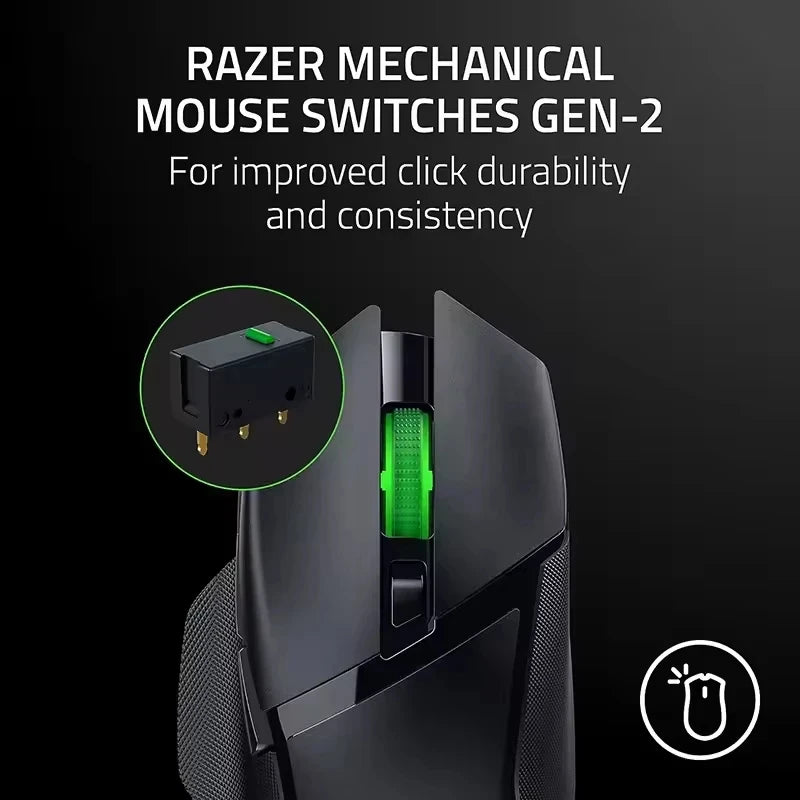 Originální bezdrátová herní myš Razer Basilisk V3 X HyperSpeed s možností přizpůsobení, optický senzor 18K, Chroma RGB a 9 programovatelných ovládacích prvků