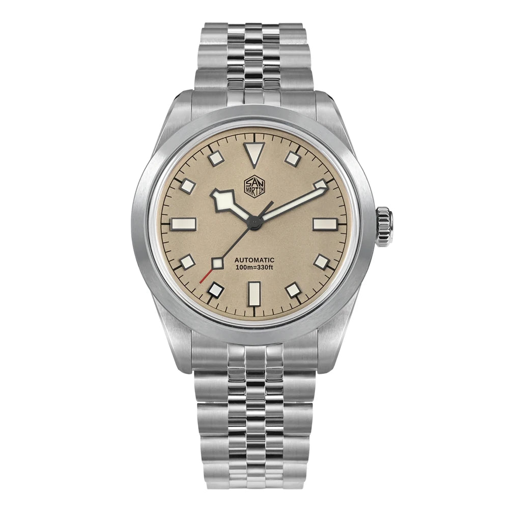 San Martin 38mm Men Sport Watch Fashion Luxury Explore Climbing Automatic Mechanical Sapphire Waterproof 5 Links Bracelet BGW-9