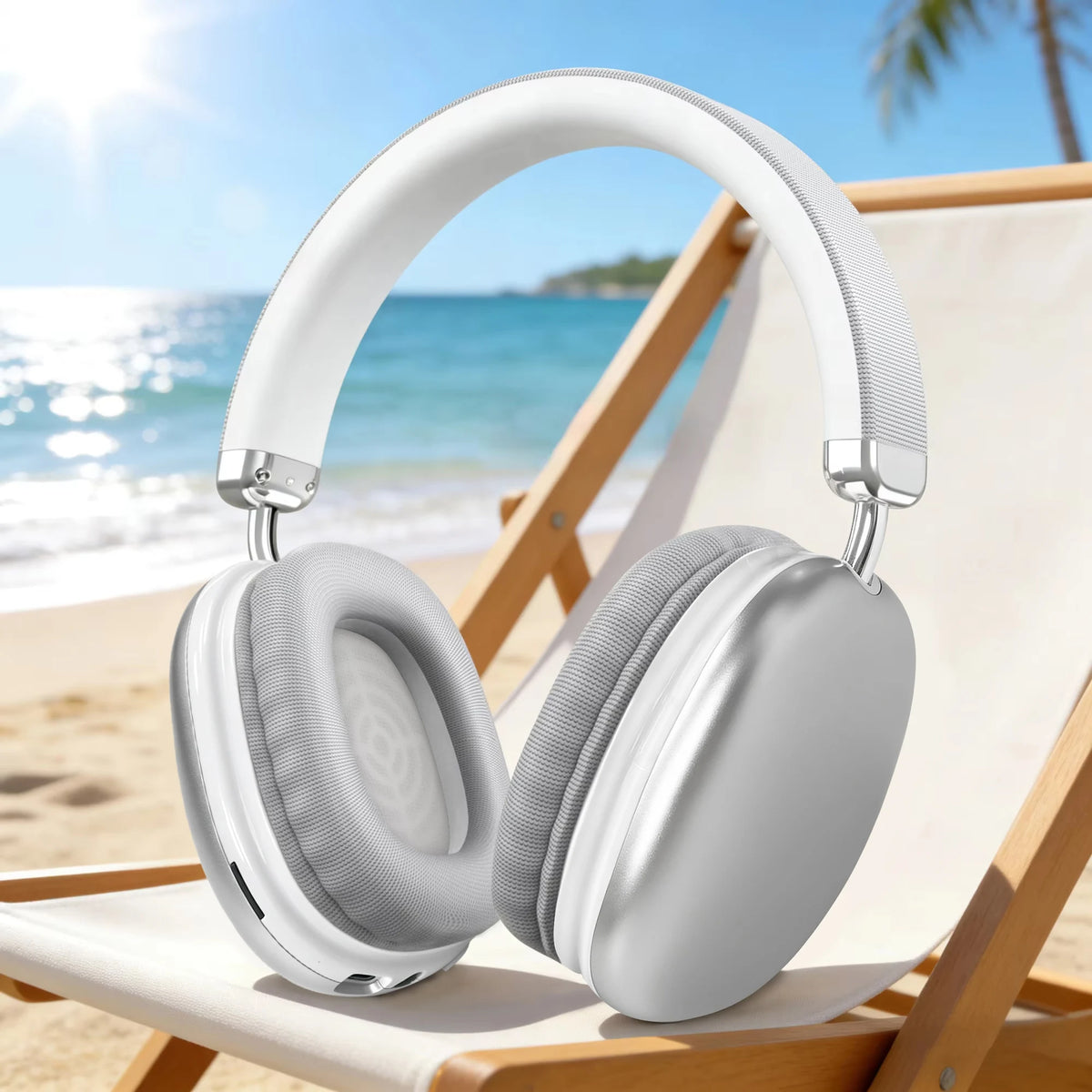 Casque Bluetooth circumaural, puce intelligente 5.3, longue autonomie, faible latence, casque sans fil HiFi pour musique et jeux, idéal pour les voyages et le travail.